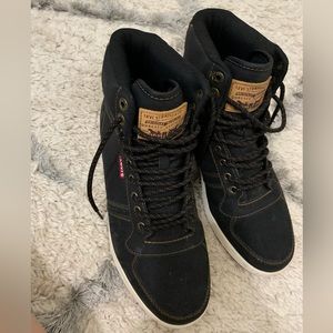 Levi’s Strauss Comfort Men Size 9.5 Hightop Suede and Leather Black Boot